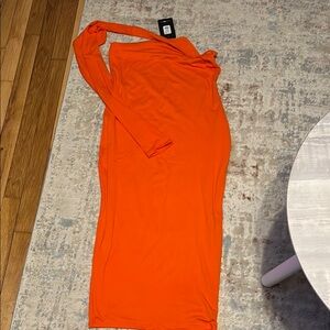 Orange One-Shoulder Dress
